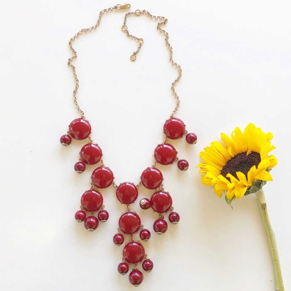 Burgundy Bubble Statement Necklace